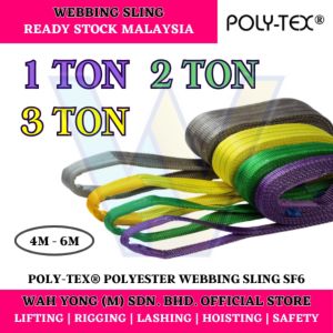 POLY-TEX® TALI ANGKAT WEBBING POLYESTER / SLING ANGKAT / POLYESTER WEBBING SLING BELT SF6 1TON – 3TON (4M – 6M)
