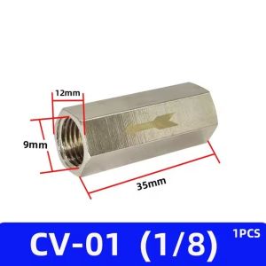 Pneumatic Check Valve Connector 6mm 8mm 10mm 12mm Air Hose Gas One Way Valve 1/8" 1/4" 3/8" 1/2" Compressor Pipe Fitting Adapter