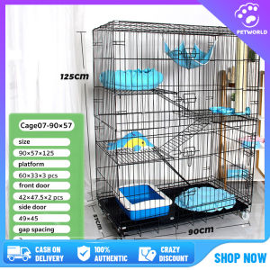 Heavy Duty Pet Cage: A 2/3/4 Layer Large Carrier for Cats & Dogs