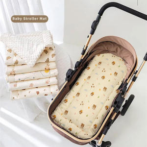 Baby Stroller Cushion Baby Stroller Fluffy Warm Sleeping Mat Thick Gauze Non-slip Pram Cushion
