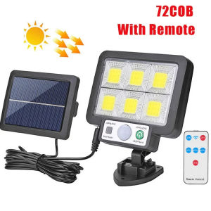 ESMARTER | Split-Type Solar Light Motion Sensor 72 COB Wall Lamps Separate Indoor/Outdoor Garden Lighting Lamps with Remote Control
