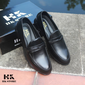 Giày lười nam thanh niên - da bò thật 100% kiểu dáng trẻ chung và thời trang - hàng chính hãng HK.STORE