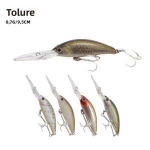 TOLU 1 Cái 9.5Cm 8.7G Minnow Dụ Lặn Sâu Wobblers Nhân Tạo Mồi Cho Thuyền Câu Cá Biển Bass Pike