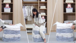 【SG Seller】stockVacuum Compression Bags Save Space Storage No Need Pump Quilt Blanket Storage Bag -extra large