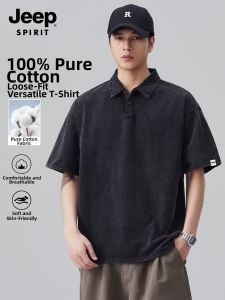 JEEP SPIRIT(吉普) | Retro Pure Cotton Washed Summer Loose Polo Shirt