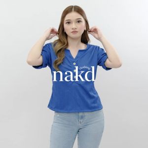 NAKD FASHION LIZZY KNITS BASIC ROUND NECK PUFF COMFY LOOSE DAILY CASUAL TOP FOR WOMEN 1703