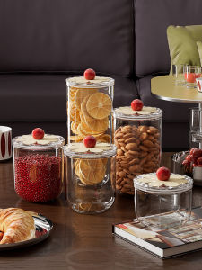 Food Grade Sealed Jar Honey Sugar Tea Snack Storage Container Flower Design Kitchen Storage Box for Grains Nuts And Spices