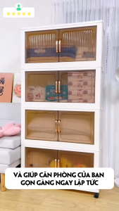 Tủ Nhựa Mehaa Đa Năng 4 Tầng Có Cửa Kéo & Bánh Xe Đựng Đồ Gọn Gàng Bền Đẹp Tiện Lợi Cho Gia Đình