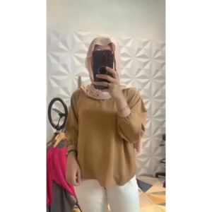 Blouse cringkel airflow V-neck wanita remaja dewasa / Baju Atasan blouse cringkel airflow wanita