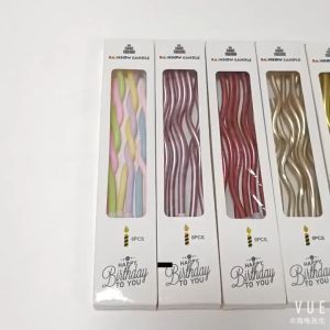 UMI 6pcs/Set 17cm Curve Spiral Shape Candle Metallic Rainbow Candle Birthday Candle Cake Topper Lilin Api Hari Jadi曲线生日蜡