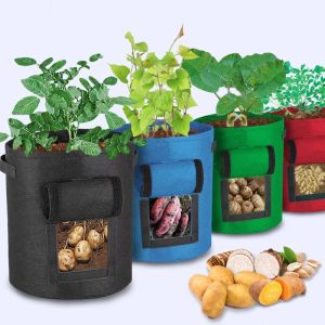 Potato Planting Pot Peanut Sweet Potato Tomato Planting Sack Family Balcony Vegetable Planting Box Extra Large Root-Controlling Vegetable Flower Pot