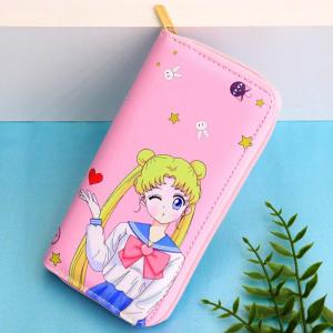 Fashionable Cartoon Girl Pattern Womens Wallet Korean Style Creative Design Pearl Fish Skin Ladies Purse Stylish Coin Pouch