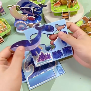 3D Puzzle Ocean Castle Hard Paper House Kids Educational DIY Jigsaw Early Learning Doorgift ART Craft