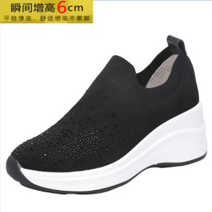 Fabi Versatile Flat Bottom Travel Shoes Anti-slip Lightweight Fly Knit Womens Casual Breathable Fashion Thick Bottom Sport Shoes