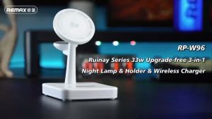 REMAX RP-W96 33W 3-IN1 Wireless Charger Desktop Holder with Lamp