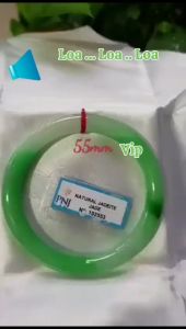 Vòng Cẩm Thạch tự nhiên Cao Cấp Vip kiểm định kèm giấy chứng nhận Pnj No 192553 đẹp sang Lý Kết I Ni 55mm chột 8mm Xanh Lý tươi trắng Nữ 55kg -64kg quà tặng Mẹ ý nghĩa 6800k Freeship ạ