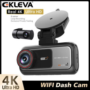 Ekleva 3.16 inch IPS ADAS UHD 4K + 2K Dash Cam Wifi DVR cho xe hơi phía trước phía sau ống kính kép góc rộng siêu nhìn trong đêm