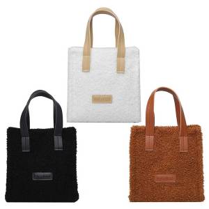 【New Arrival】Lamb Wool Handbag Purse Detachable and Adjustable Strap Women with Top Handle Satchel Bag for Travel Shopping Daily Use