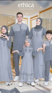 Jual Ethica Koko Kahfi 361 Valdena Clianto Grey Lengan Pendek Saku Dada Motif Keren Elfa 310
