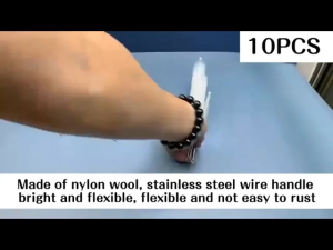 10Pcs Sikat Sedotan Sikat Tabung Reaksi Bahan Nilon Set Sikat Pembersih Sedotan Warna Putih Multifungsi