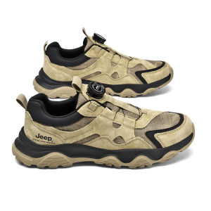 Jeep | Jeep Mens Autumn Winter New Style Outdoor Climbing Shoes Wear Resistant Anti-Slip Quick-On Rotation Button Casual Hiking Boots