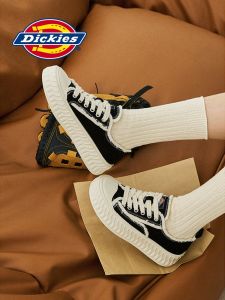 Dickies Womens Thick Bottom Canvas Shoes Breathable Fashionable Cookie Style Casual Low Top Cross Buckle Rubber Outsole