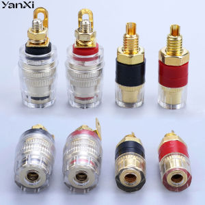 YanXi 4mm Brass Crystal Binding Post Banana Plug Socket For Amplifier and Speaker Terminal Connector