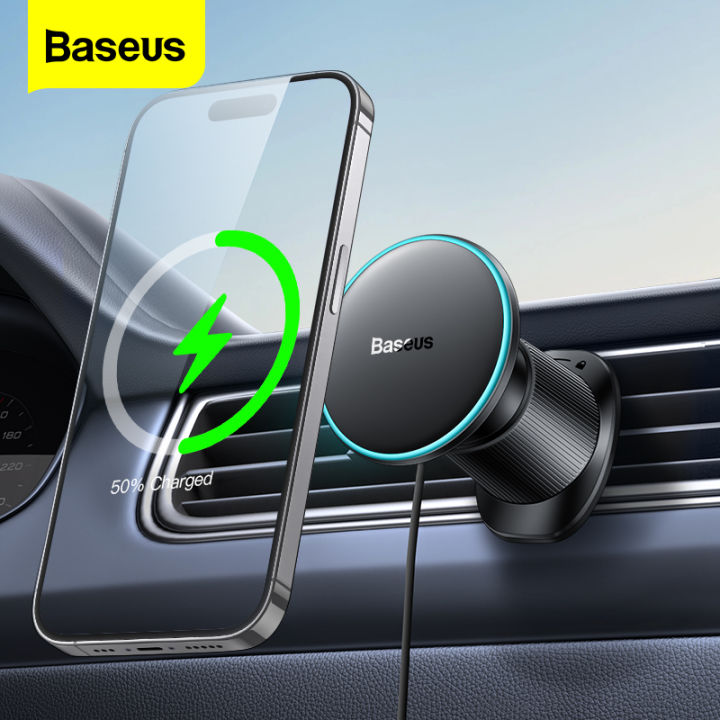 Baseus ยึดที่ใส่โทรศัพท์รถแม่เหล็ก15W แท่นวางโทรศัพท์ LED | Lazada.co.th