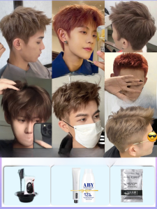 Hair Color Cream Men Special Plant Pure Milk-Free Black Cold Tawny Gray Pink Golden Brown Orange Color Hair Dye at Home