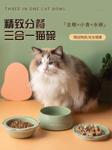 Ceramic Bowl Set for Kittens And Dogs Pet Food And Water Bowls Multi-Functional Feeder Dish Dog And Cat Supplies