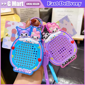 Bear Magnetic Drawing Board Keychain Cute Cartoon Schoolbag Pendant Couple Bags Small Sanrio Hello Kitty Unzipped Magnetic Steel Ball Painting Board Childrens Toy Keychain Pendant Schoolbag Magnetic Board Toy Gift