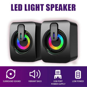 Computer Speakers PC Sound Box HIFI Stereo Microphone USB Wired Caixa De Som with LED Light For Laptop Desktop Computer Speakers