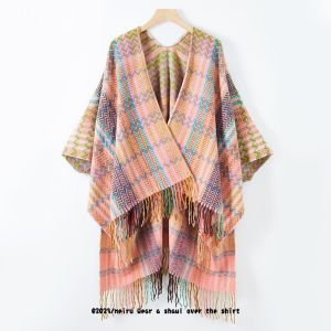 XUANXUAN | Áo khoác len dệt kim cổ tròn dài tay thời trang mùa thu cho nữ Áo khoác ngoài phong cách dân tộc mới 2025 Áo khoác cỡ lớn