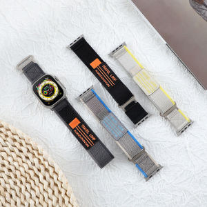 Dây đeo chắc chắn cho Smartwatch Series 10 46mm 42mm Dây nylon đàn hồi có viền sang trọng cho lWatch Ultra 2/1 49mm Series 9 8 7 6 5 4 3