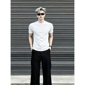 CHENMU | Cleanfit Black Silk Bell-bottomed Trousers Summer