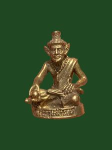 รูปหล่อพระฤาษีนารอด หลวงปู่หงษ์ เนื้อทองผสม ปี 41สวยเดิม #(4007) #6750