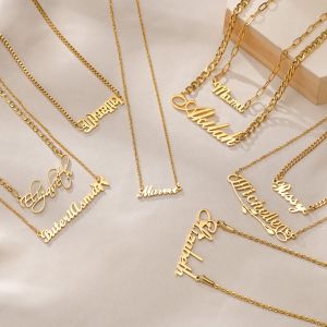 \ud83c\udf81Vnox\ud83c\udf81 Personalized Name Necklaces & Pendant for Women GirlsGold Silver Custom Stainless Steel Birthday Gift Jewelry