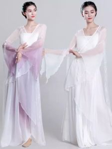 Elegant Ethnic Dance Costume Set Flowing Gown Practice Outfit Performance Skirt Top National Characteristic Clothing Accessories