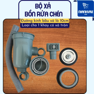 Bộ xả bồn rửa chén 1 khay HALTA có xả tràn bộ thoát nước chậu rửa cao cấp