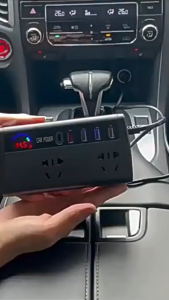 9-in-1 Car Power Inverter 12V/24V to 220V Voltage Monitoring Fast Charging for Car & Truck