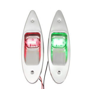 2 Cái 12V LED Flush Mount Side Bow Đèn Tín Hiệu Điều Hướng Màu Xanh Lá cây/Đỏ Cho Du Thuyền Biển - Chất Liệu Thép