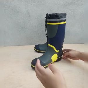 Safety Boots Steel Toe Anti Smash Rubber Boot Anti Slip Utility Work Shoes Wear Resistant Waterproof Outdoor Fishing But