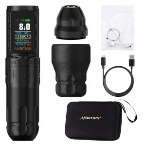 Máy Phun Xăm Không Dây Ambition Soldier270S Hành Trình 5.0+4.5mm Mô Tơ Không Chổi Than Mô-men Xoắn Cao Pin 1800mAh Thân Máy Bằng Nhôm Nhẹ