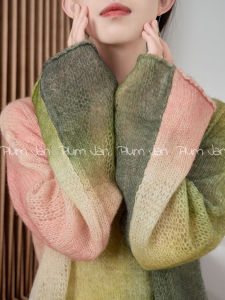 Early Autumn Lazy Style Knitted Sweater Womens Design Unique High-End Feel Good Looking Top Polyester Fiber Long Sleeve round Neck