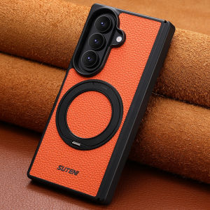 Ốp Điện Thoại SUTENI Samsung Z Fold 8 Ultra Có Nam Châm Bảo Vệ Trục Trung Tâm Hỗ Trợ Sạc Không Dây 360 Độ ° Giá Đỡ Xoay Bằng Da Nhân Tạo