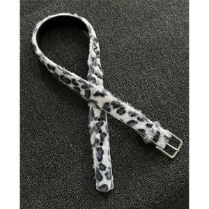 Y2K Leopard Print Plush Pants Belt – Punk Street Hip - Hop Style High - end Pin - buckle Waist Accessory Trendy & Stylish