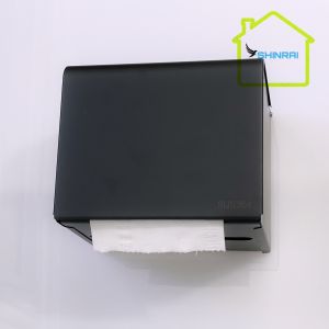 ( Dán Tường ) Hộp Đựng Giấy Vệ Sinh INOX SUS304 Nhà Tắm Đen Titanium SHINRAI