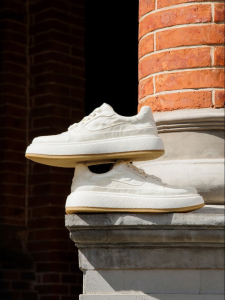 DESAI | Breathable Oil Wax Grained Genuine Leather Mens Sneakers with Soft Thick Sole