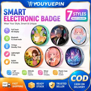 YOUYUEPIN Smart Electronic Badge 260mAh Long Standby Time Anime Merchandise Digital Display Gift For Kids Teens Birthday Part