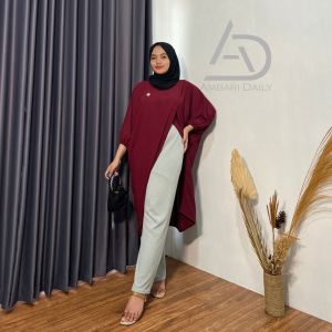 Blouse Mecca tunik long crinkle